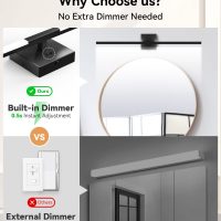 Ensenior Modern Bathroom Vanity Light 32 inch, Built-in Dimmer, 18.5W Dimmable 5CCT Led Bath Lights, Black Bar Vanity Light for Bathroom Mirror Cabinets Bedroom-FCC Certificated - Image 8