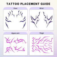 Purple Temporary Tattoo Stickers – 4 PCS Purple Tattoos and 4PCS UV Fluorescent (Under Altraviolet Lamps) Temporary Tattoos Realistic Waterproof Body Art for Cosplay, Halloween, and Party Makeup - Image 3