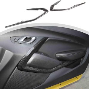 CheroCar Interior V Door Panel Trim Cover Frame Decoration Interior Accessories for Chevrolet Camaro 2016-2023,Carbon Fiber