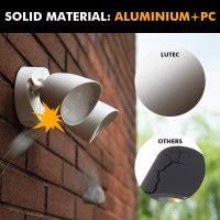 LUTEC 6222W 3500 Lumen 32 Watt 28 LED Dual-Head Floodlight Outdoor, Full Metal Design, Waterproof Exterior Security Wall Light for Patio, Garden, Yard-White - Image 4