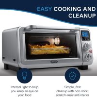 De'Longhi Digital Air Fry Convection Toaster Oven 14L Stainless Steel, Air Fry Oven, 9-in-1, Grills, Broils, Bakes, Roasts, Reheats, Keep Warm, Non-Stick, Scratch-Resistant Interior, 1800-Watts - Image 4