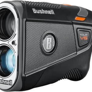 Bushnell Golf Tour V6 Laser Rangefinder Patriot Pack, Visual Jolt Flag Locking, Magnetic Mount, 1300 Yard Range 6X Magnification