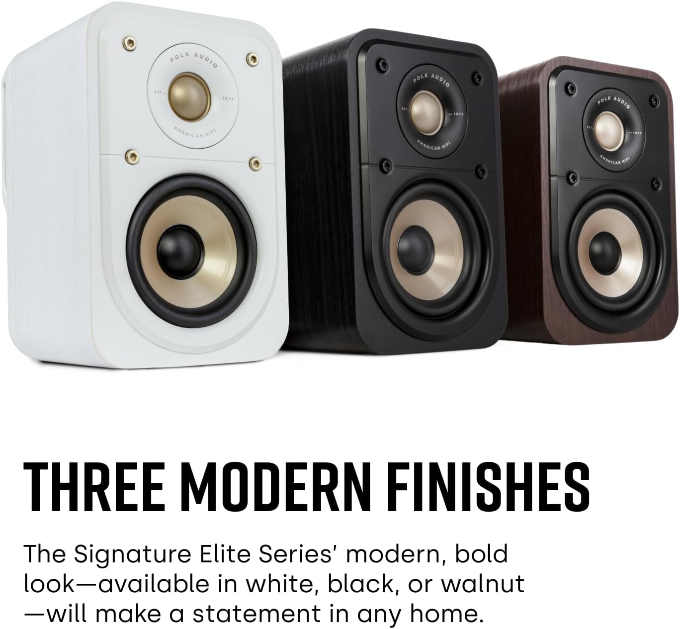 Polk Signature Elite ES10 Surround Loudspeaker - Hi-Res Audio Certified, Dolby Atmos & DTS:X Compatible, 1" Tweeter & 4" Woofer, Power Port Technology for Effortless Bass (Pair, Contemporary Walnut) - Image 7