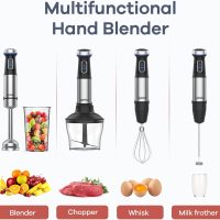 Ganiza Immersion Blender 5 in 1 Hand Blender Max 1000W Heavy Duty Motor, 16 Speed Mode Handheld Blender Stainless Steel Blade With 800ml Mixing Beaker, 600ml Chopper, Whisk and Milk Frother - Image 5