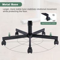 Criss Cross Legged Office Chair with Flip-UP Arms and Wheels,Wide Office Chair with Pillow, Modern Cross-Leg Chair for Home Office, Apartment, Vanity, Ergonomic (Green) - Image 5