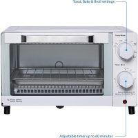 Mainstay Toaster Oven Combo Kitchen Appliances, Fits 9” Pizza, 4 Slice Capacity, Powerful Circulation, Auto Shutoff, Includes Baking Rack Pan Quartz, up to 60 Min, Easy Clean (Arctic White) - Image 3