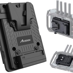 Accsoon NP-F to V-Mount Battery Adapter Plate for CineView M7 Pro/CineView M7 Camera Monitors, NP-F to V-Lock Power Adapter Converter for Powering Camera Monitor, Compatible with Most V-Mount Battery