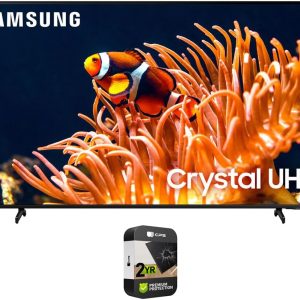 Samsung 65 Inch DU8000 Crystal UHD LED 4K Smart TV Bundle with 2 YR CPS Enhanced Protection Pack (2024 Model)
