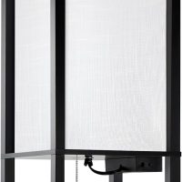 OUTON White Linen Texture Lamp Shade 14.25 x 8.5 x 8.5 inch for Shelf Floor Lamp - Image 5