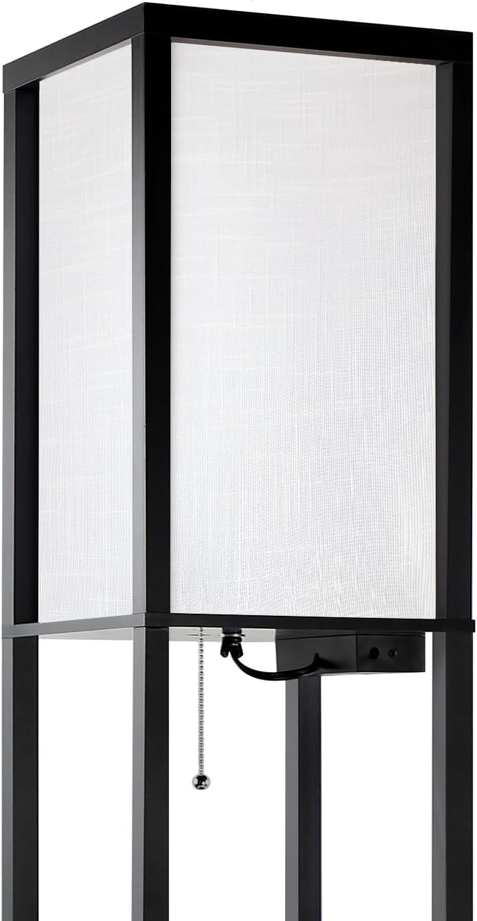 OUTON White Linen Texture Lamp Shade 14.25 x 8.5 x 8.5 inch for Shelf Floor Lamp - Image 5