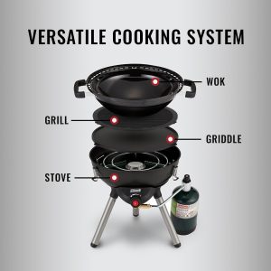 Coleman 4-in-1 Portable Propane Grill with 4 Cooking Attachments, Grill/Stove/Griddle/Wok with 7000 BTUs of Power for Grilling, Tailgating, Camping, BBQ, & More