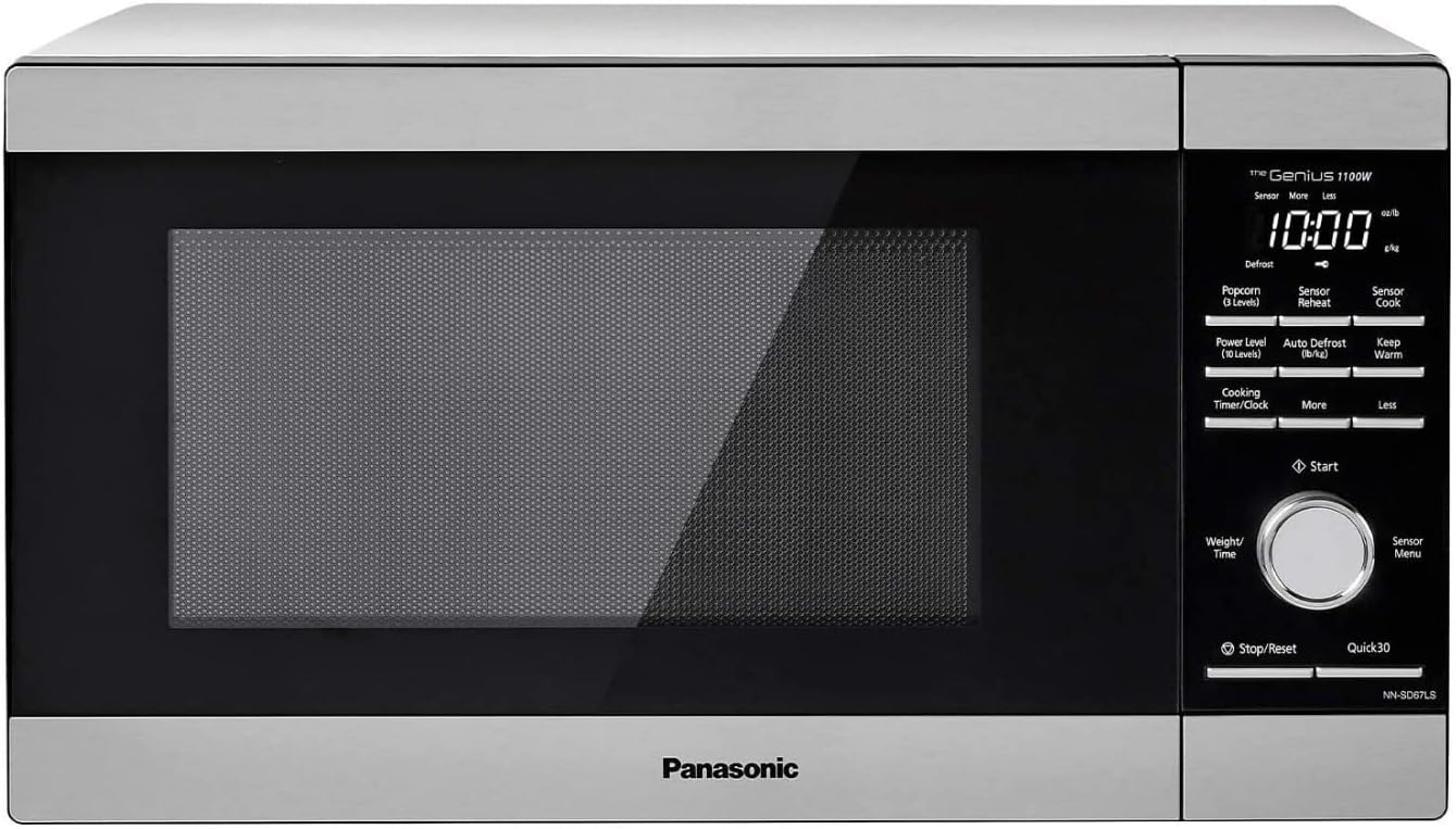 Panasonic Microwave Oven, 1.3 cu. ft. 1100W Countertop Microwave with Genius Sensor Cooking and Auto Defrost - NN-SD67LS (Stainless Steel)