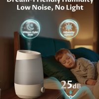 BREEZOME Humidifiers for Bedroom, 2.5L Humidifiers for home, 250ml/h Mist Output, 7 Adjustable LED,25hrs Essential Oil Diffuser, 25dB Ultra-Quiet Operation for Nurseries and Indoor Plants, White - Image 7