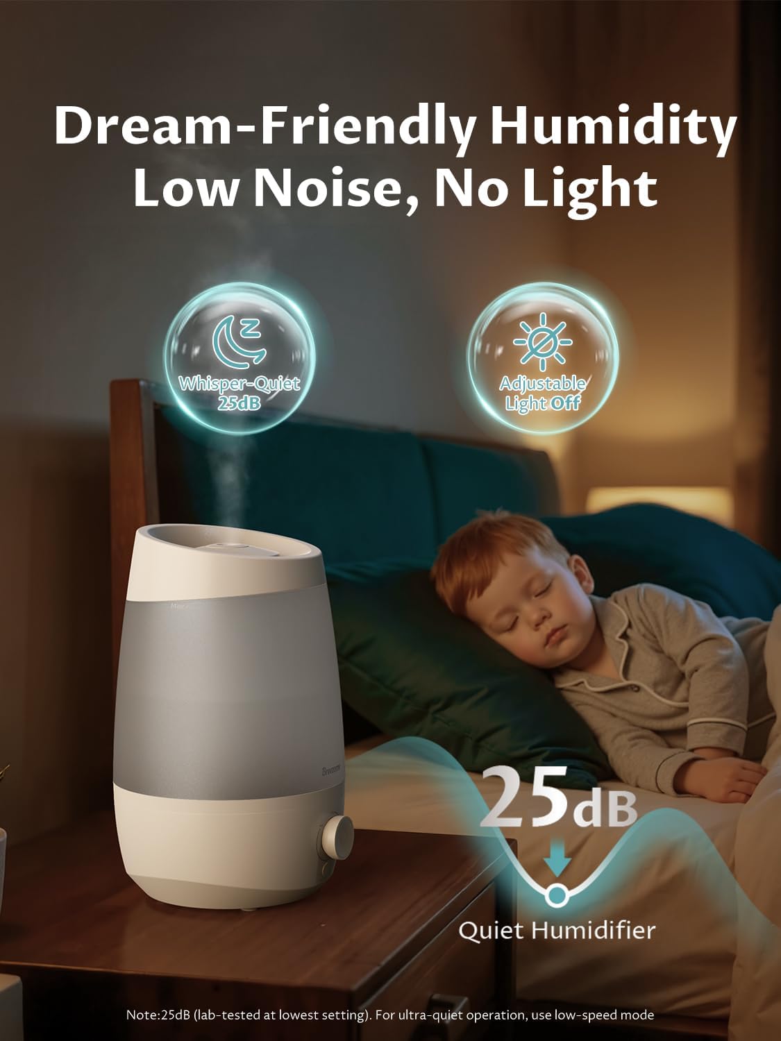 BREEZOME Humidifiers for Bedroom, 2.5L Humidifiers for home, 250ml/h Mist Output, 7 Adjustable LED,25hrs Essential Oil Diffuser, 25dB Ultra-Quiet Operation for Nurseries and Indoor Plants, White - Image 7