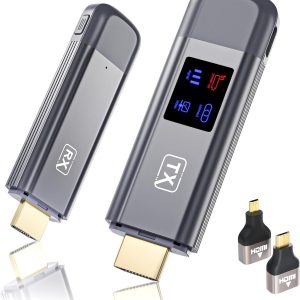 TTQ Wireless HDMI Transmitter and Receiver, TTQ Wireless HDMI Extender 4K Supported, Metal Housing, LED Display, 100FT Range, 2.4G&5G, for PC/Laptop/Camera/HDTV/Projector/TV Box