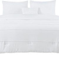 Bedsure White Queen Comforter Set - 4 Pieces Pinch Pleat Bed Set, Down Alternative Bedding Sets for All Season, 1 Comforter, 2 Pillowcases, 1 Decorative Pillow - Image 8