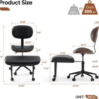 Bestier Meditation Chair with Wider Bentwood Back Support, Ergonomic Cross Legged Office Chair for Adults up to 300 lbs, 360° Swivel Adjustable Height for Multi Position (Contemporary Bentwood, Black) - Image 2
