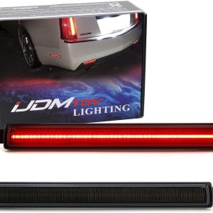 iJDMTOY Smoked Lens Red Full LED Rear Side Marker Light Kit Compatible With 2008-2013 Cadillac CTS Sedan, Powered by 40-SMD LED, Replace OEM Back Sidemarker Lamps