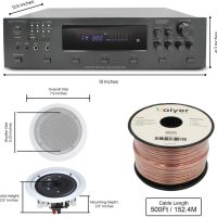 Vaiyer Home Theater System Kit, 6-Channel 6000 Watts Bluetooth Amplifier with 5.25" 8 Qty of 175 W Each in-Wall in-Ceiling Speakers & 16 Gauge 500 ft. Speaker Wire Surround Sound System - Image 2