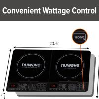 Nuwave Double Induction Cooktop, Powerful 1800W, 2 Large 8” Heating Coils, Independent Controls, 94 Temp Settings from 100°F to 575°F in 5°F Increments, 2 x 11.5” Shatter-Proof Ceramic Glass Surface - Image 3