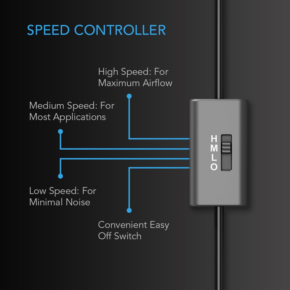 AC Infinity AIRPLATE S7, Quiet Cooling Fan System 12" with Speed Control, for Home Theater AV Cabinets - Image 3