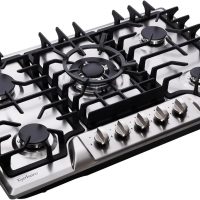 Gas Cooktop 30 Inch, Built-in 5 Burners Gas Stovetop Stainless Steel LPG/NG Convertible Gas Stove Dual Fuel Sealed Gas Cooktop - Image 2