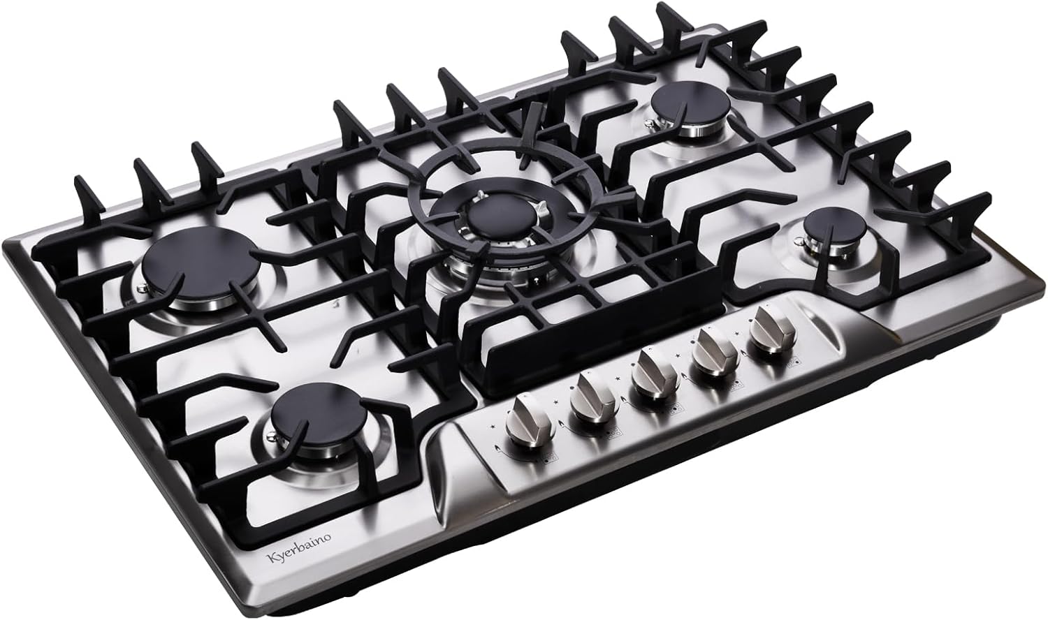Gas Cooktop 30 Inch, Built-in 5 Burners Gas Stovetop Stainless Steel LPG/NG Convertible Gas Stove Dual Fuel Sealed Gas Cooktop - Image 2