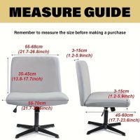 Armless Office Chair Cover Waterproof Criss Cross Chair Slipcover Jacquard Mid Back Accent Chair Cover Vanity Slipper Swivel Chair Protector for Living Room Yellow - Image 7
