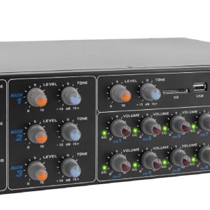 Pyle 8-Channel Wireless Bluetooth Power Amplifier - 4000W Rack Mount Multi Zone Sound Mixer Audio Home Stereo Receiver Box System w/ RCA, USB, AUX - For Speaker, PA, Theater, Studio/Stage - PT8050CH