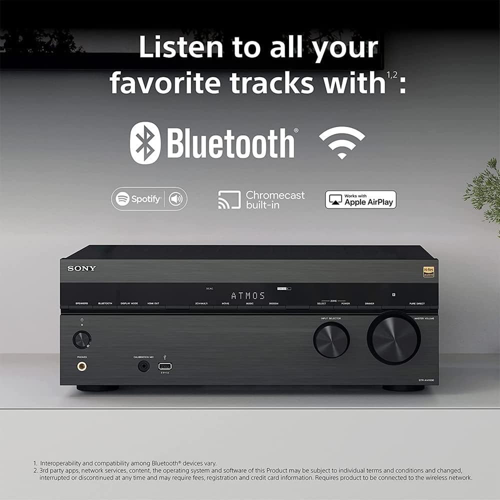 Sony STR-AN1000 7.2 Channel Home Theater 8K A/V Receiver Bundle with 26 Month CPS Extended Protection Pack - Image 7
