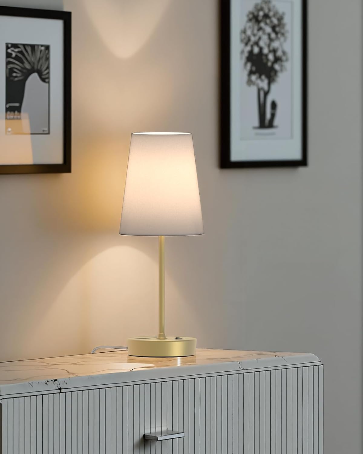 Bedside Table Lamp for Bedroom, 3-Way Dimmable Lamp with AC Outlet and USB C Charging Ports(PD 20W), Lamps with Shade for Night Stands, Living Room, Desk, and Home Office - Image 7