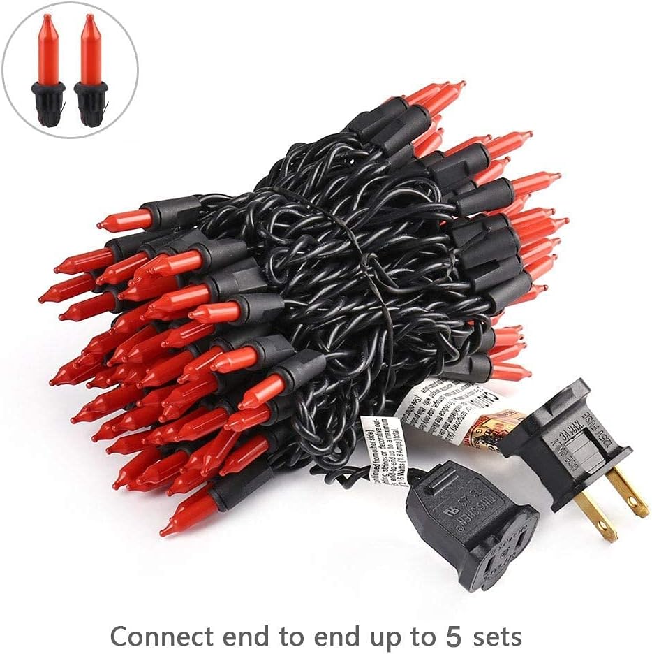 Brizled Orange Halloween Lights, 21.3ft 100-ct Incandescent String Lights Connectable, UL Certified, Black Wire Mini Light Set for Indoor & Outdoor Decorations, Holiday, Christmas - Image 8