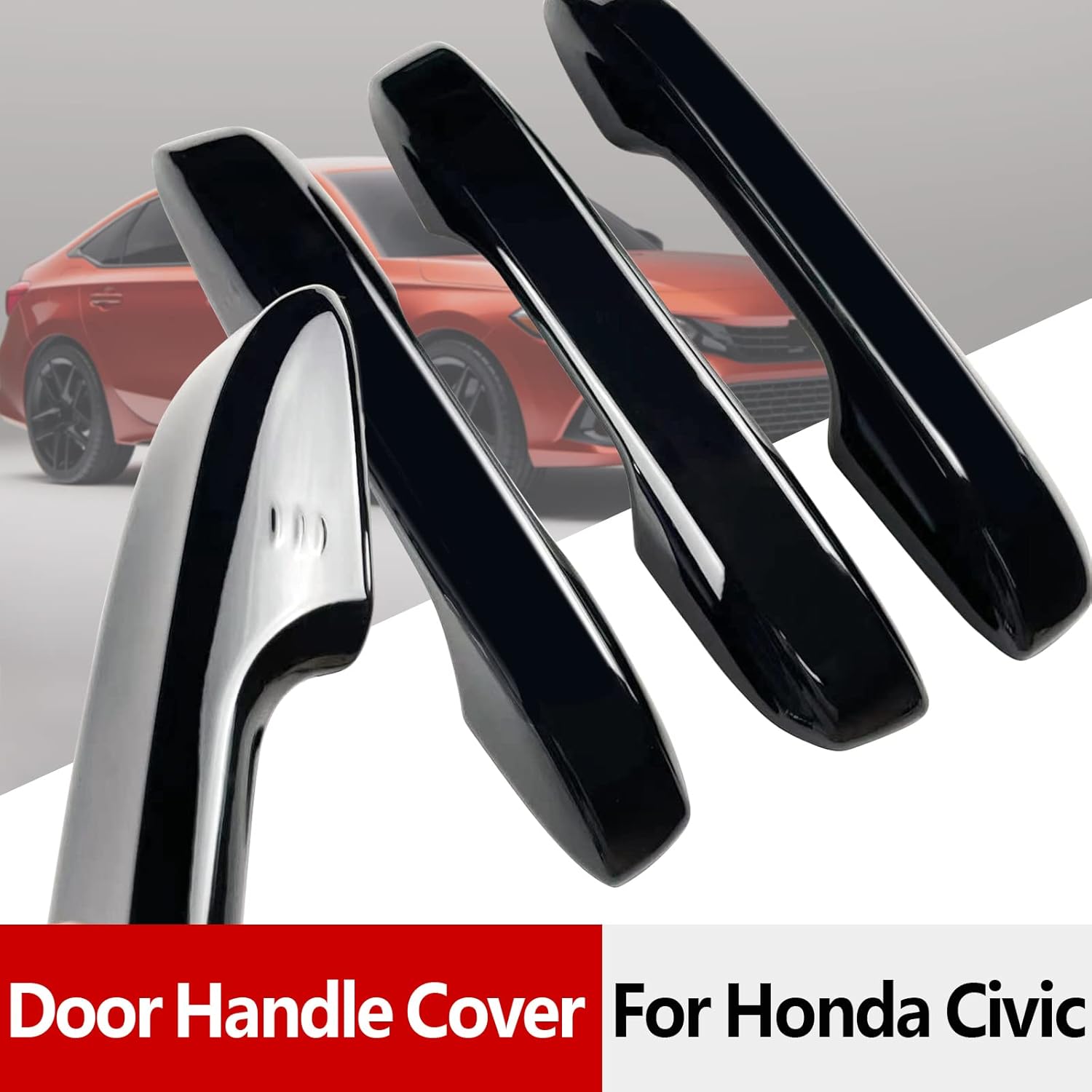 Door Handle Covers Trim Compatible with 11th Gen Civic Accessories, for Honda Civic 2022 2023 2024 2025, Accord/CR-V/HR-V 2023 2024 2025 with Smart Auto Lock - Glossy Black Car Decoration - Image 2