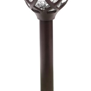 Alpine Corporation 17" Tall Super Bright High Lumen Outdoor Solar Powered Pathway Light Stakes, Bronze (Set of 2)