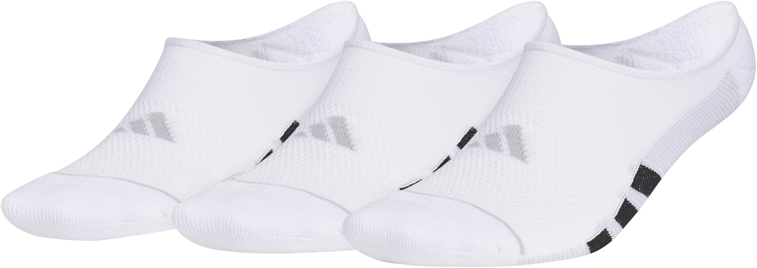 adidas Men's All Day Training Super No Show Socks sport performance liner height socks for running (3-Pair)