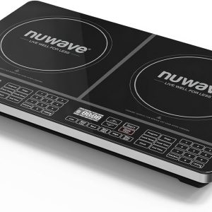 Nuwave PIC Double, Portable, Powerful 1800W with 2 Large 8” Heating Coils, Independent Controls, 94 Temp Settings from 100°F to 575°F in 5°F Increments, 11.5” Shatter-Proof Ceramic Glass Surface