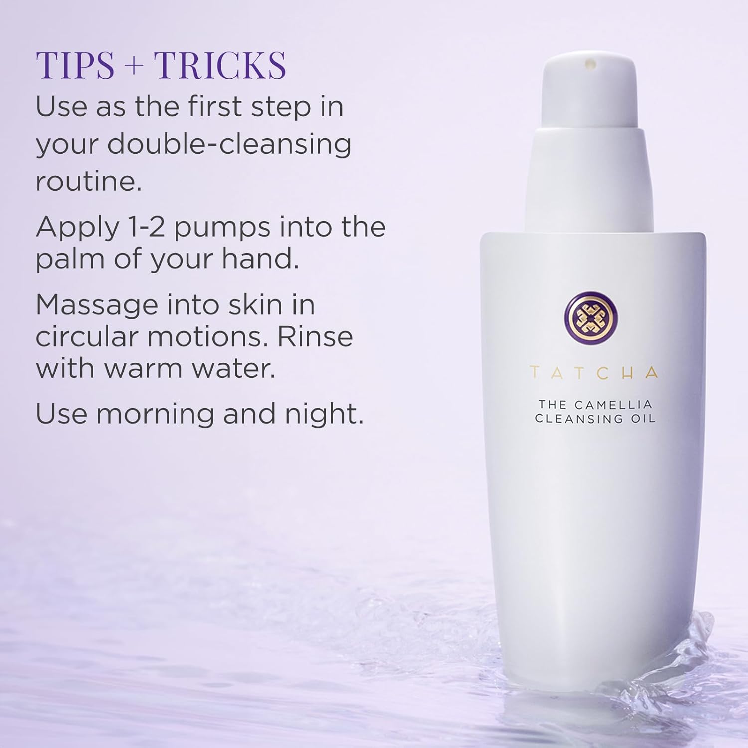 TATCHA Pure One Step Camellia Cleansing Oil | 2 in 1 Makeup Remover Oil & Face Wash | 150 ml / 5.1 oz - Image 4