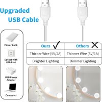 LED Vanity Mirror Lights with 12 Stick On Dimmable Bulbs, 3000K 4500K 6500K & 10 Brightness Levels Adjustable, Plug in USB Cable, Hollywood Style Mirror Lights for Makeup Desk Bathroom Dressing Room - Image 3
