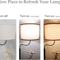 lampshades Set of 2, Drum Lamp Shades Set of 2, Lamp Shades for Table Lamps Easy Assembly Required Lamps Shades Natural Linen Fabric(Beige, 10"x10"x8") - Image 6
