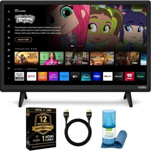 VIZIO 1080p Full HD Smart TV Bundle - Alexa Compatible,HDR, HDMI VRR, ThinFrame Design w/UAX HDMI Cable, 12 Months CPS Protection, Screen Cleaner with Microfiber (24, Inches)