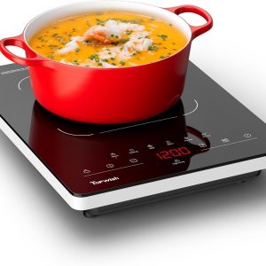 Portable Electric Stove,110V Single Burner Electric Cooktop, Countertop Burner Hot Plate with 6 Preset Functions,10 Power Levels,LED Touch Control, Child Lock &Timer