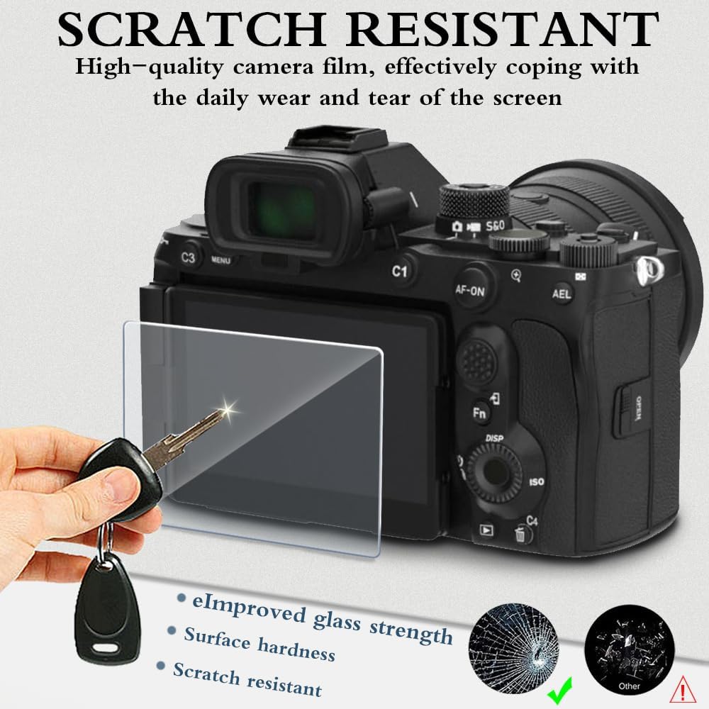Screen Protector Compatible for Sony Alpha A7R5 / 7R V Camera,Tempered Glass Film Anti Scratch High Definition and Soft Silicone Case for Sony A7R5 - Image 2