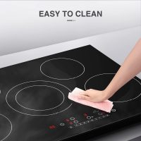 VBGK Electric cooktop 30 inch, 5 burner Electric Stove Built-in and Countertop Stove Top, LED Touch Screen,9 Heating Level, Timer & Kid Safety Lock, 240V 30 inch cooktop - Image 8