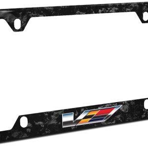 iPick Image for - Cadillac V Logo Real Black Forged Carbon Fiber 50 States License Plate Frame