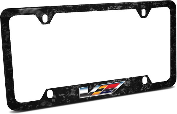 iPick Image for - Cadillac V Logo Real Black Forged Carbon Fiber 50 States License Plate Frame