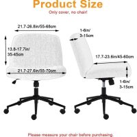 Criss Cross Desk Chair Cover Velvet Armless Office Chair Covers Cross Legged Office Chair Slipcovers Modern Mid Back Accent Chair Cover Vanity Swivel Chair Protector Pink 1 Pack - Image 7