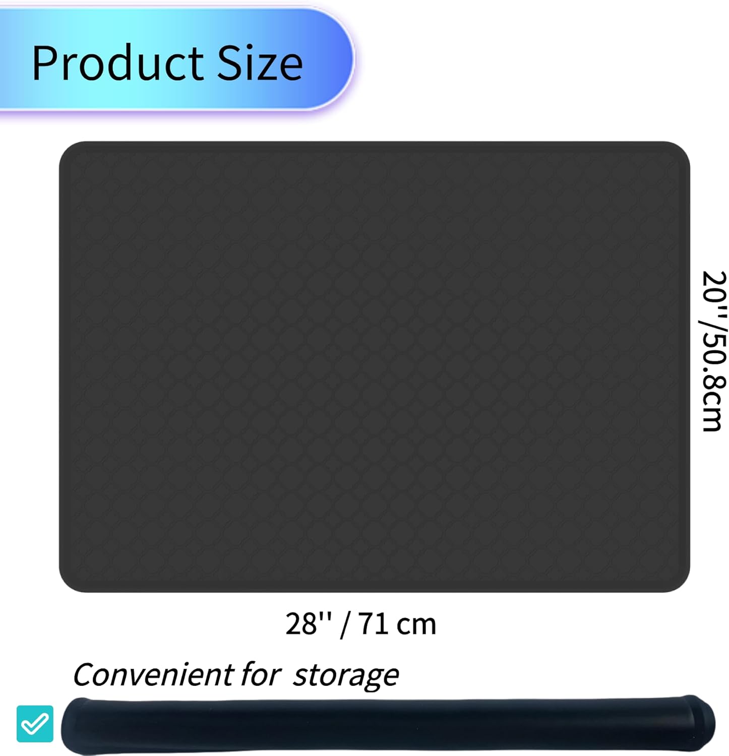 Electric Stove Top Protector Cover - Upgraded Silicone 28"x20" Stovetop Cooktop Oven Burner Mat for Glass RV Induction Countertop Protector - Black - Image 2