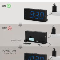Digital Dual Alarm Clock for Bedroom, Large Display Bedside with Battery Backup, USB Phone Charger, Volume, Dimmer, Easy to Set Loud LED Heavy Sleepers Kid Senior Teen Boy Girl Kitchen - Image 6