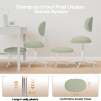Ergonomic Cross Legged Office Chair with Wheels, ADHD Chair for Adults, Meditation Chair, Yoga Office Chair, Comfortable Back Support, Height Adjustable,Small Spaces, Teddy Fabric, Green - Image 5