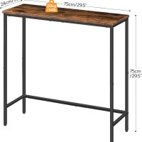 HOOBRO Narrow Console Table, 29.5" Small Entryway Table, Thin Sofa Side Display Table, for Hallway, Bedroom, Living Room, Foyer, Rustic Brown and Black BF75XG01 - Image 3